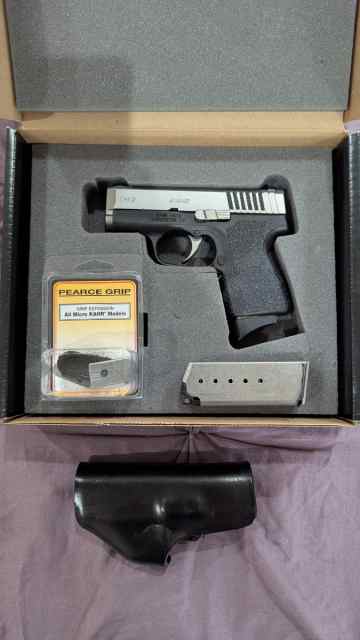 Kahr CM9, Truglo site, holster, talon grips